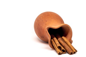 Earthenware Water Jug on White Background