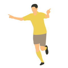Fototapeta na wymiar vector, on a white background, in a flat style a football player runs