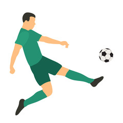 white background, in a flat style soccer player