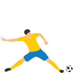 white background, in a flat style soccer player, sport
