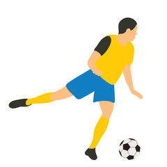 white background, in a flat style soccer player, sport