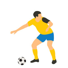 white background, in a flat style soccer player, sport