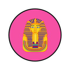 funerary mask, from emperor tutankhamun of egypt. illustration for web and mobile design.