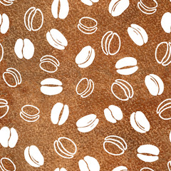 Seamless pattern with coffee beans pattern. Sketch, graphics for the design of prints, backgrounds, wallpapers, advertising, menus, packaging, wrappers cafes