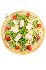tortilla with fresh salad vegetables isolate on a white background