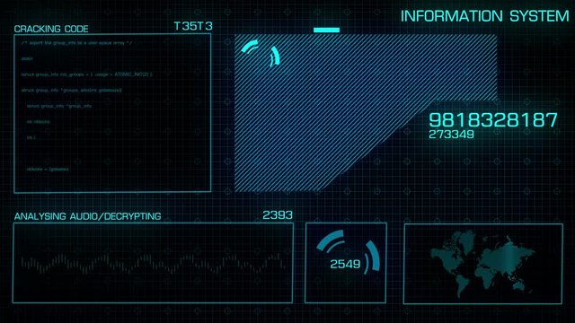 HUD. Futuristic user interface of the virtual graphical interface.infographic monitor scanned by software.