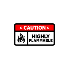 Symbol and logo about warning of highly flammable material