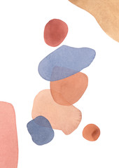 Watercolor Boho Poster, Boho Interior Art, Bohemian Minimal Style, Abstract Shapes, Boholiving Art Prints, Wall Art, Minimalism, Modern Abstract Graphics