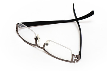 glasses on white background