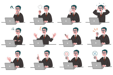 男性　士業　スーツ　パソコン　セット