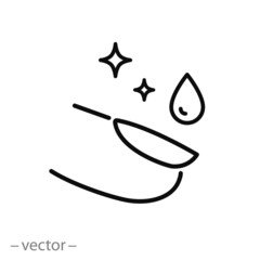 nail care icon, polish or gel for nails, manicure salon, thin line web symbol on white background - editable stroke vector illustration eps10