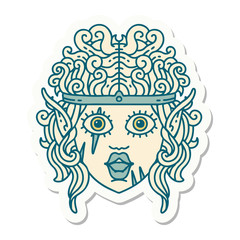 elf barbarian character face sticker