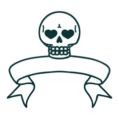 tattoo with banner of a skull