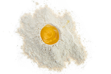 flour and egg crust as components of dough preparation