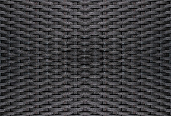 Black rattan weave texture background - obrazy, fototapety, plakaty