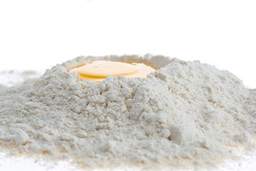 flour and egg crust as components of dough preparation