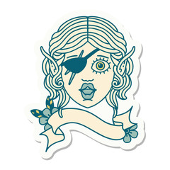 elf rogue character face sticker