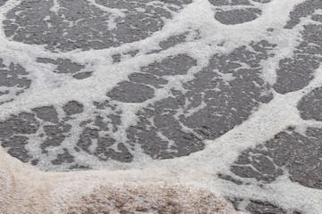 Dirty wastewater in a sewage treatment plant. The technological process of water purification.