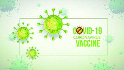 Covid-19 coronavirus vaccine background with virus cells