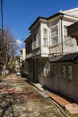Traditional Turkish house in Istanbul on a sunny day.
