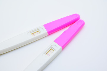 Positive ovulation test against white background