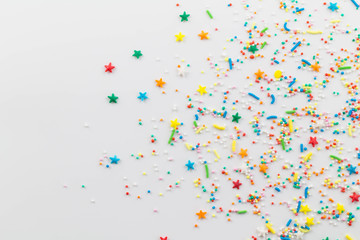 Cake topping sprinkles isolated on white background