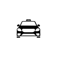 Taxi car icon in black simple design on an isolated background. EPS 10 vector