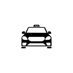 Taxi car icon in black simple design on an isolated background. EPS 10 vector