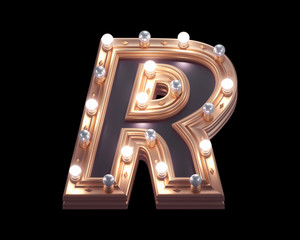 Gold luxury lamp light font