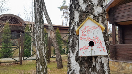 wooden bird house