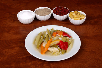 perfect turkish food leek on a spicy white plate
