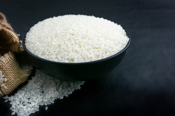 Rice used for sushi. Short Grain Sushi Koshihikari Rice. Japanese rice.