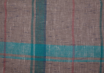 Linen check table cloth flat