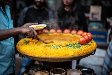  Street foods are being sold on the streets of India.