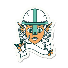 elf fighter character face sticker
