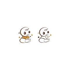 cute cartoon baby line logo