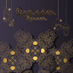 Ramadan kareem background with lantern