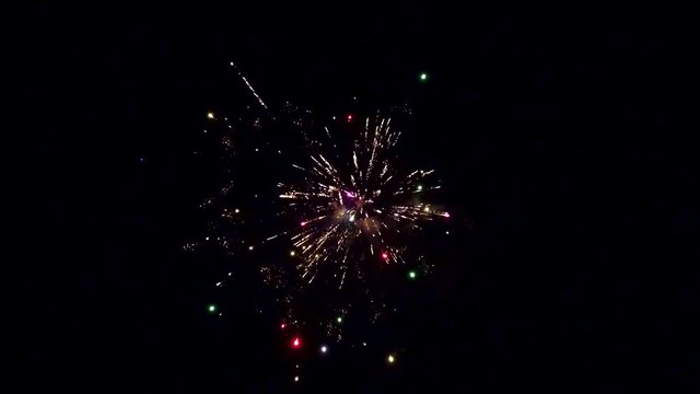 Arial view of celebration fireworks