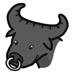 Buffalo / cartoon vector and illustration, hand drawn style, isolated on white background.