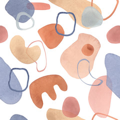 Watercolor Pattern, Seamless Abstract Pattern, Bohemian Minimal Style, Abstract shapes, Minimalism, Modern Abstract Graphics, Nature Color, Pastel Colors Frame, Digital paper, Boho Ornament