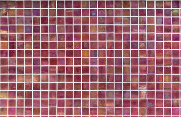 background mosaic of red pearl squares of different tones and transparency plain and with texture...