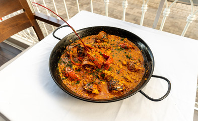 Arroz caldoso con bogavante - Rice with lobster