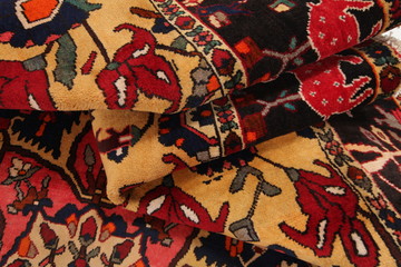 Old and modern Persian Colourful Arabesque and handmade carpet, rug gelim, patchwork, and Gabbeh...