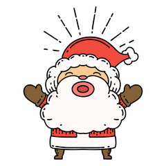 traditional tattoo style santa claus christmas character