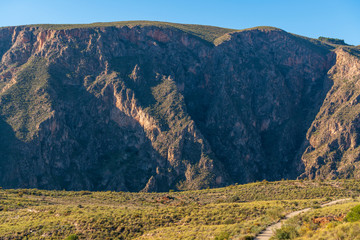 Steep mountains in the Cejor near the Beninar reservoir