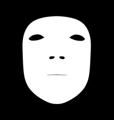 Shape of mask in black background. Illustration.