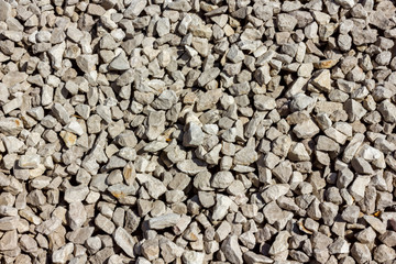 background of white gravel stones close up