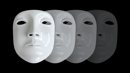 Mask in black background. 3D Illustration.