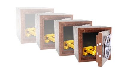 Safe in white background. 3D Illustration.