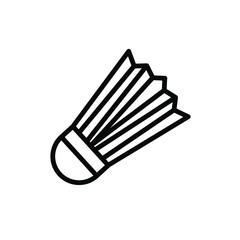 Badminton Icon Sport , Game Company Racket Template Logo Design Emblem Isolated Illustration , Outline Solid Background White
